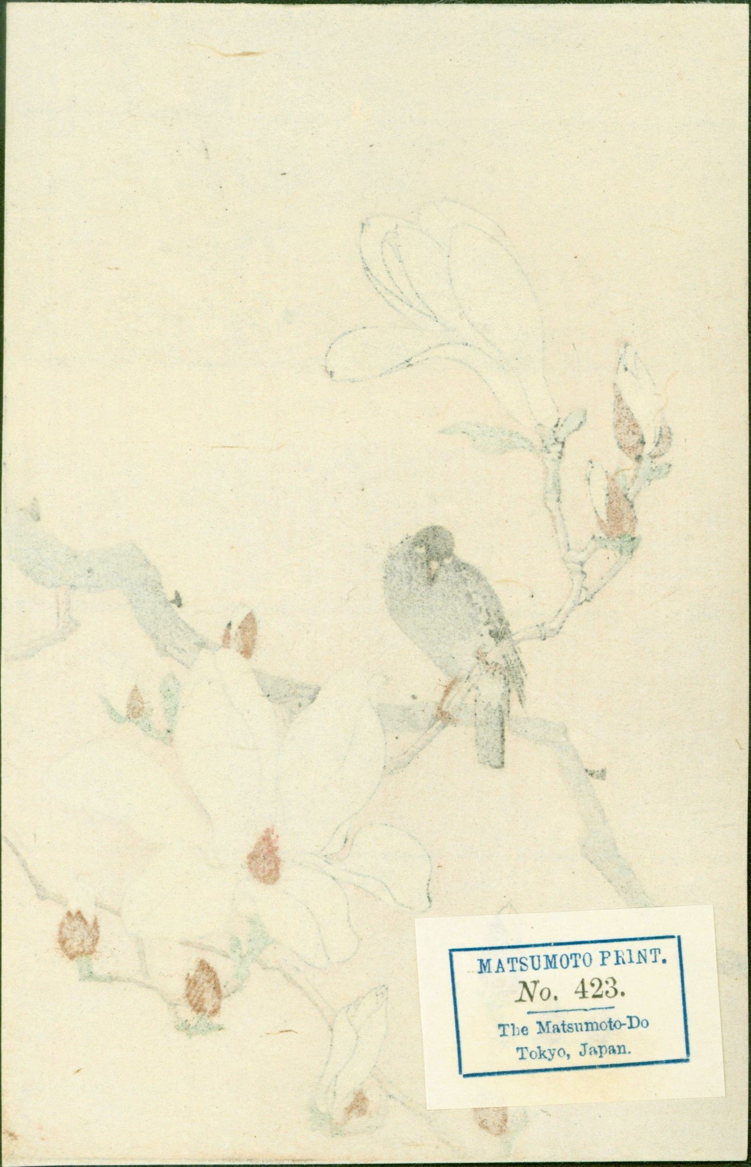 Yamagishi / Ohara Koson Woodblock Print- Bird and Magnolia 1910 SOLD