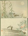 Japanese Woodblock Print Pair- Ducks and Sparrows - 1910 Matsumoto