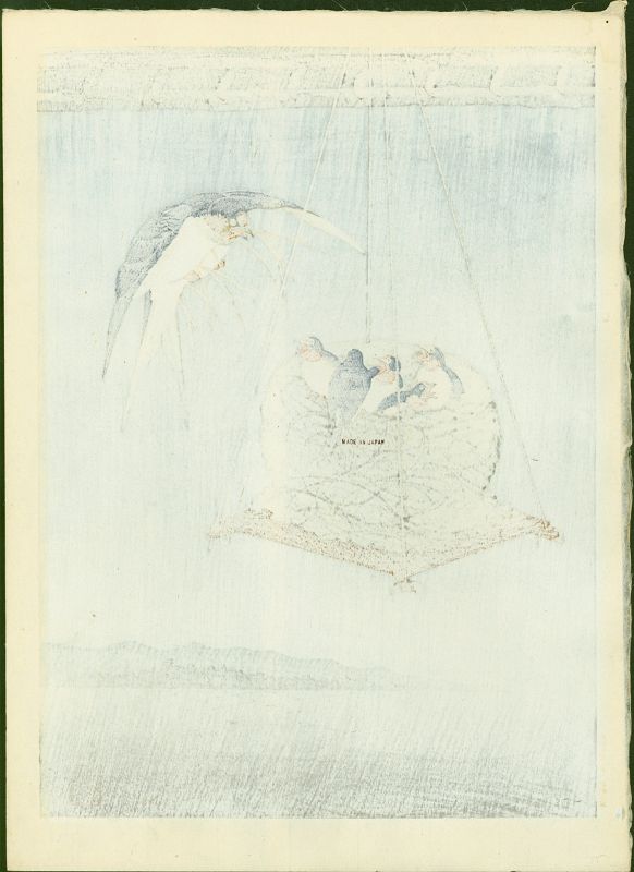Ohara Koson (Hoson) Woodblock Print -  A Nest of Swallows - Rare SOLD