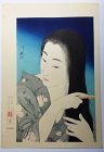 Torii Kotondo Woodblock Print - Combing Hair, Twelve Aspects SOLD