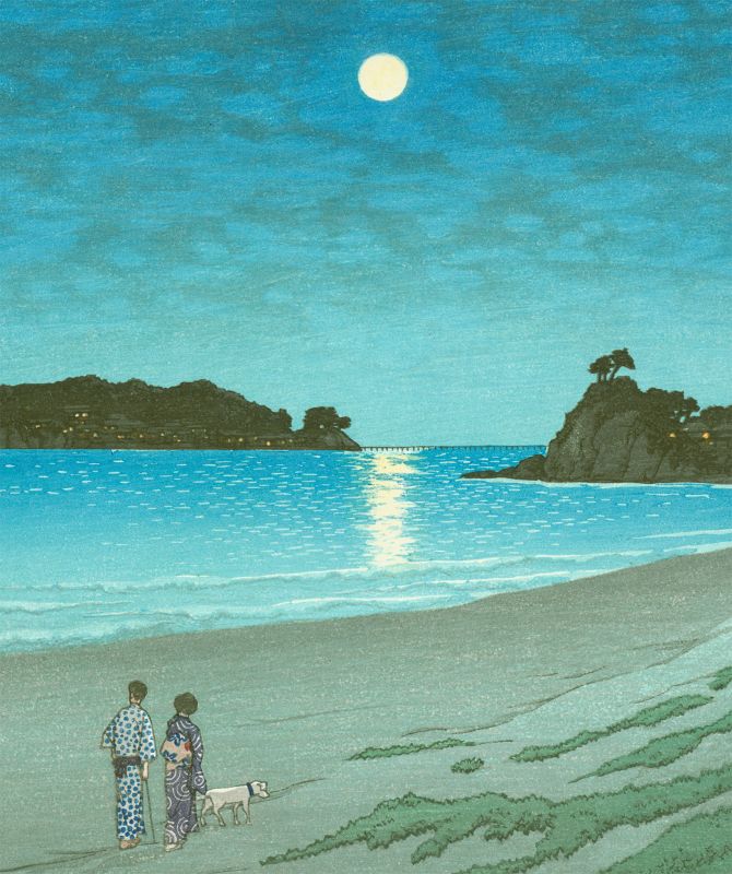 Kawase Hasui Japanese Woodblock Print - Shichirigahama, Soshu SOLD