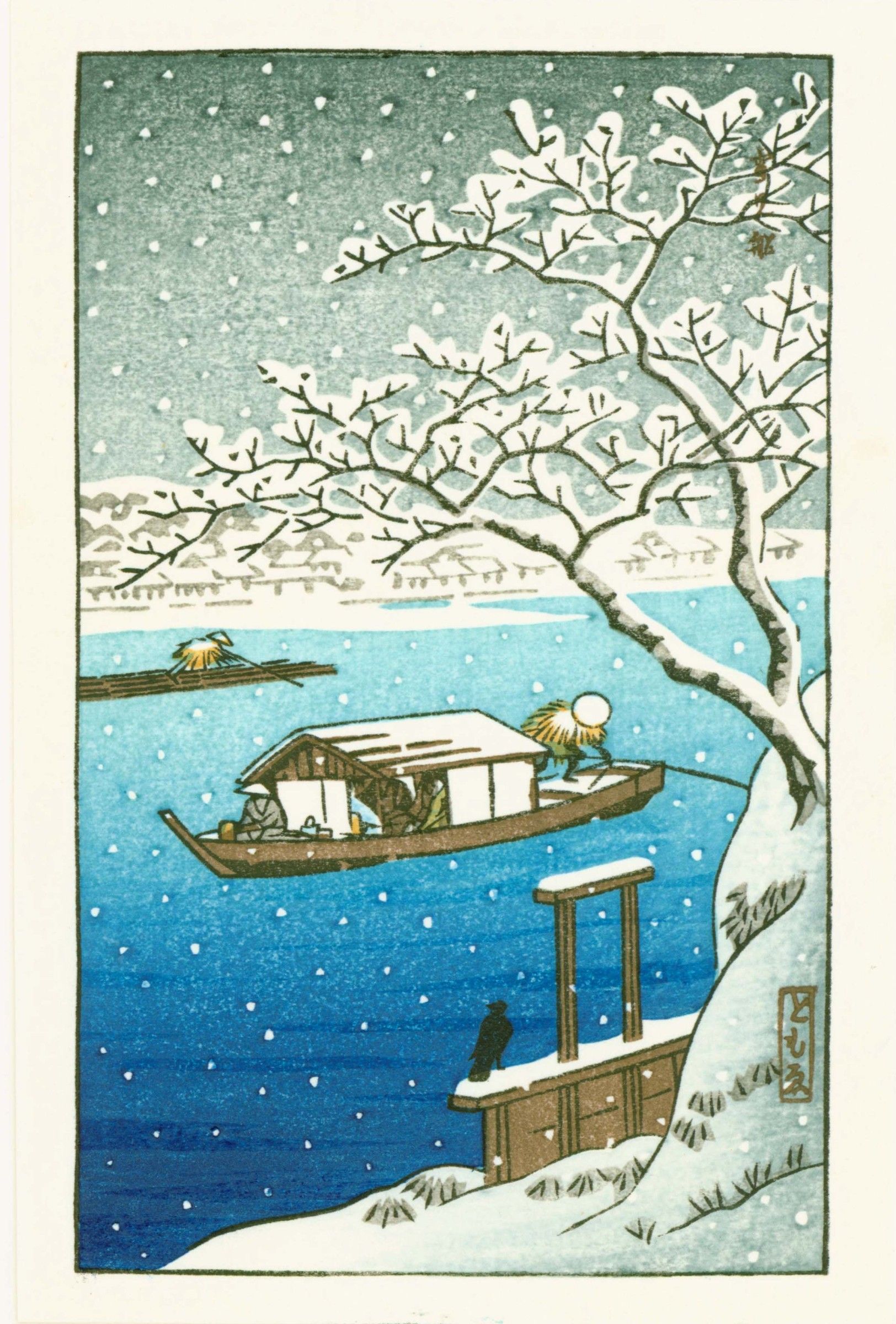 Tomoe Japanese Woodblock Print - Sumida River