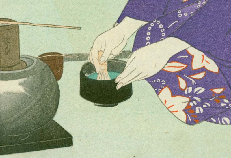 Ito Shinsui Japanese Woodblock Print - Preparing Tea
