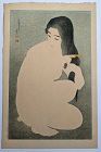 Torii Kotondo Woodblock Print - Combing Hair Bath - Ed. 119/300 SOLD