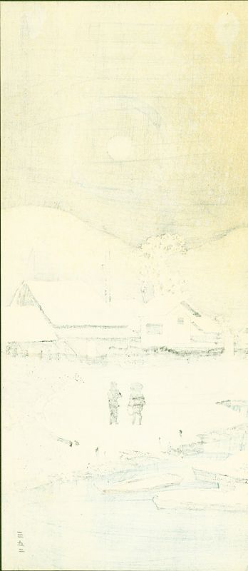 Takahashi Shotei Woodblock Print - Nihonmatsu in Snow - Pre-earthquake