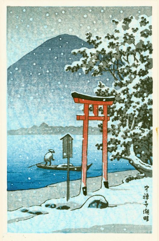 Kawase Hasui Japanese Woodblock Print - Chuzenji Lake, Nikko