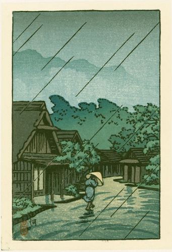 Kawase Hasui Japanese Woodblock Print - Kawaguchi