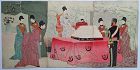 Kobayashi Kiyochika Wooblock Print Triptych - Empress of Japan SOLD