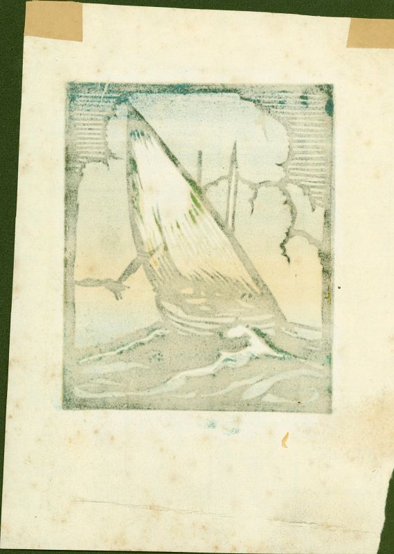 William Seltzer Rice Woodcut Print - Italian Boat - Very Rare