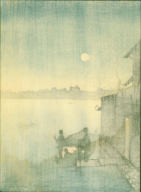 Eijiro Kobayashi Woodblock Print- Evening Cool Sumida- Hasegawa Night