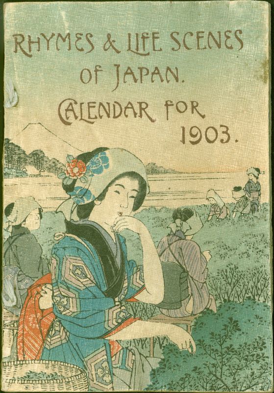 1903 T. Hasegawa Woodblock Calendar - Rhymes & Life Scenes of Japan