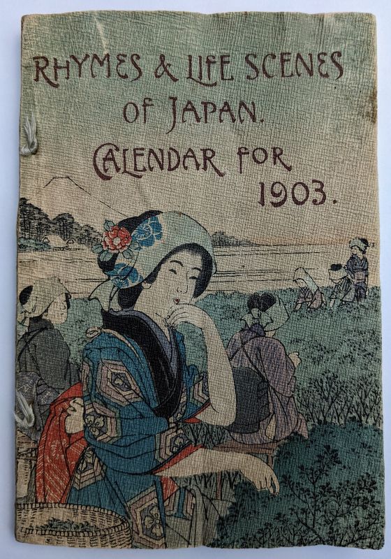 1903 T. Hasegawa Woodblock Calendar - Rhymes &amp; Life Scenes of Japan