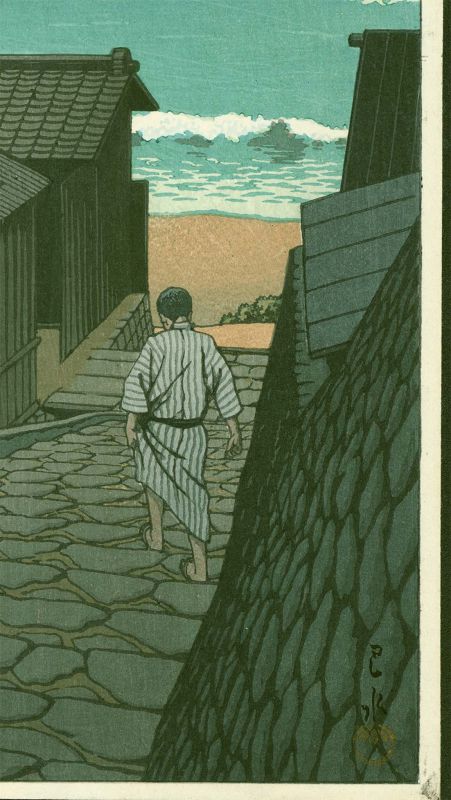 Kawase Hasui Japanese Woodblock Print - Namakiri, Shima