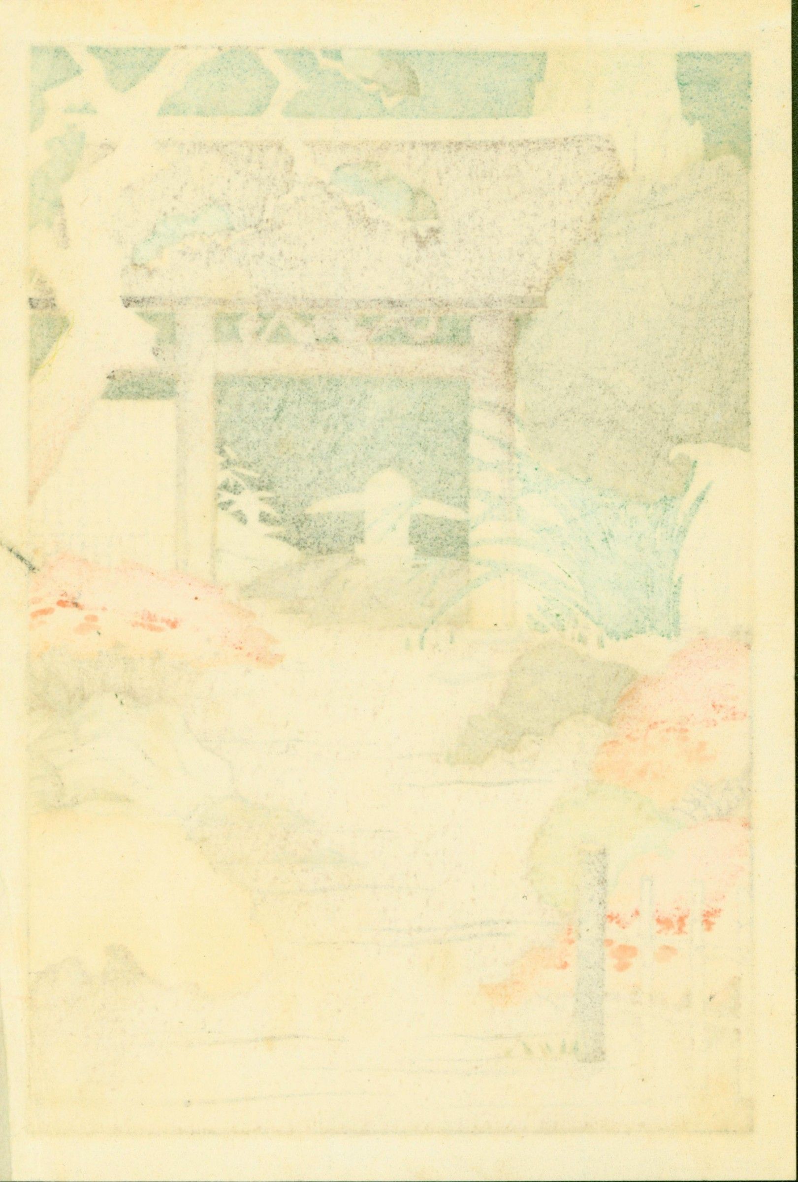 Lilian May Miller Japanese Woodblock Print - A Japanese Garden