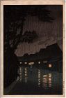 Kawase Hasui Woodblock Print - Rain in Maekawa, Soshu SOLD