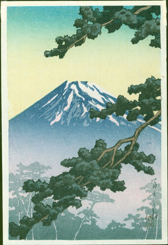 Hasui Kawase Japanese Woodblock Print - Sacred Mount Fuji SOLD