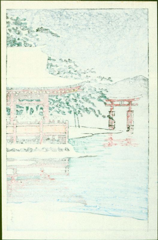Japanese Woodblock Print - Miyajima in Snow SOLD