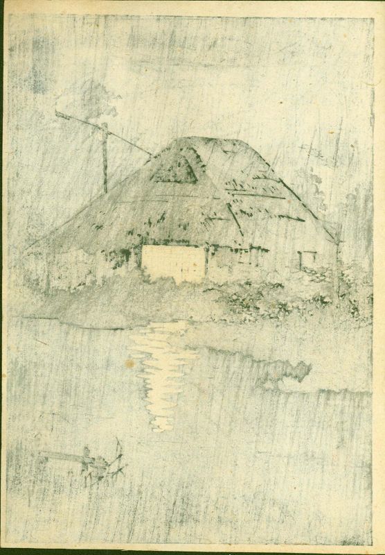 Shotei Japanese Woodblock Print - Itako - Pre-Earthquake RARE