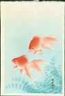 Ohara Koson (Shoson) Japanese Woodblock Print - Two Goldfish