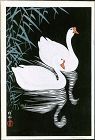 Ohara Koson (Shoson) Japanese Woodblock Print - Two Geese
