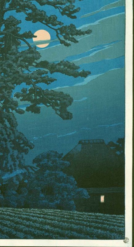 Kawase Hasui Japanese Woodblock Print - Moon at Magome SOLD