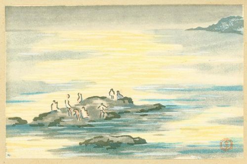 Fujiwara Fuseki Japanese Woodblock Print - Beauty of Atami Coast, Izu