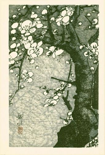 Ide Gakusui Japanese Woodblock Print - Plum Tree