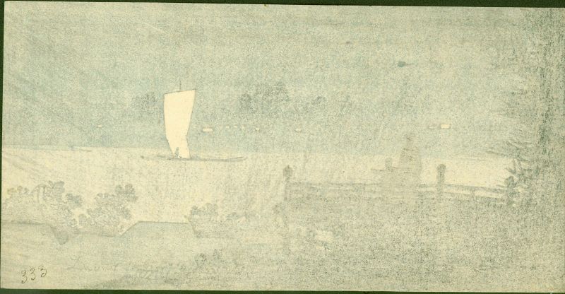 Uehara Konen Woodblock Print - Dock and Boat - Pre-Earthquake SOLD