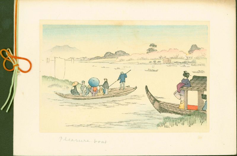 Arai Yoshimune Japanese Woodblock Print - Pleasure Boats