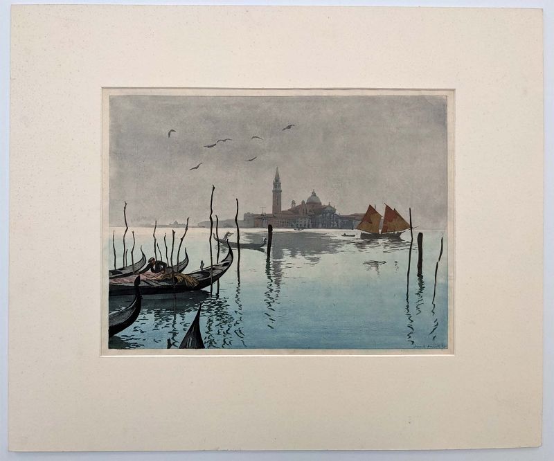 Hans Frank (Austrian 1884-1948) Woodblock Print - Venice, 1925