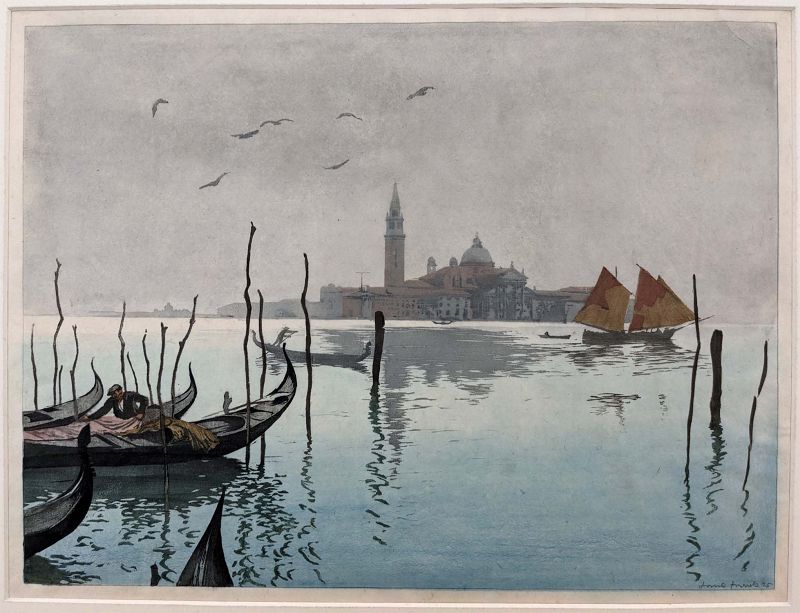 Hans Frank (Austrian 1884-1948) Woodblock Print - Venice, 1925