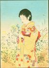 Ito Shinsui (After) Woodblock Print - Woman in Kimono -  Menu 1938
