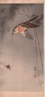 Ohara Koson Japanese Woodblock Print - Hawk Chasing an Insect