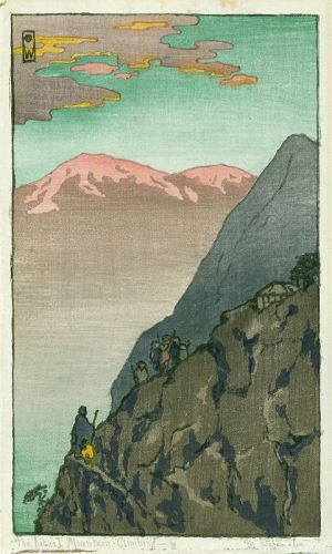 M. Watanabe Japanse Woodblock Print- The Ritual Mountain-Climbing RARE