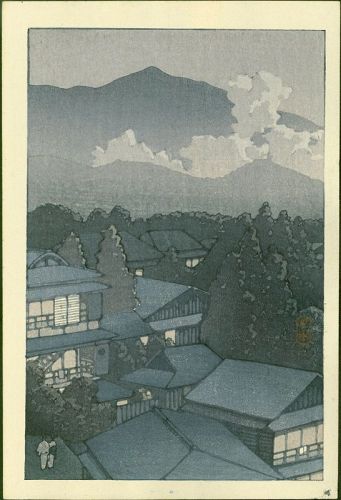 Kawase Hasui Japanese Woodblock Prints - Evening View of Village 1930s