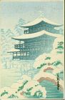 Kyoto Kinkakuji In Snow Japanese Woodblock Print - Takemura-pub.