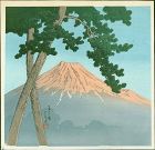 Kawase Hasui Woodblock Print - Mt. Fuji at Daybreak - Rare Numbered