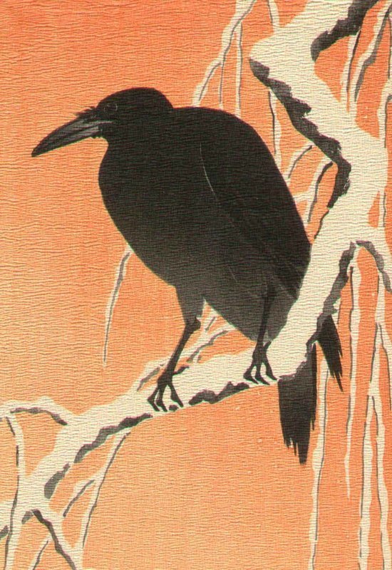 Ohara Koson Rare Japanese Woodblock Print - Crow (SOLD)