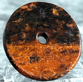 Chinese Antique Brown Nephrite Bi