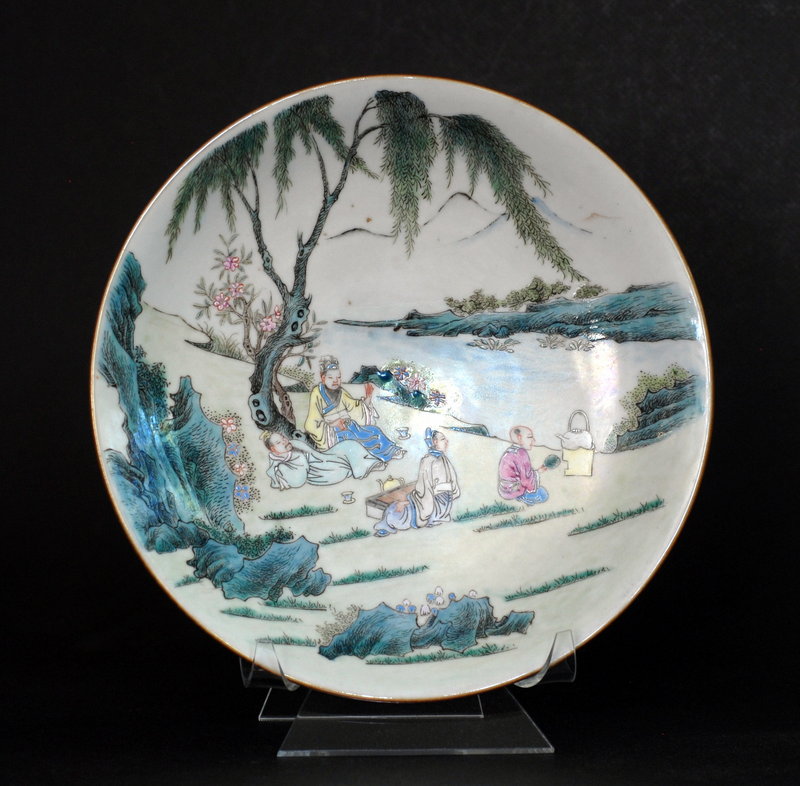 Famille Rose Dish, Qianlong Mark and Period
