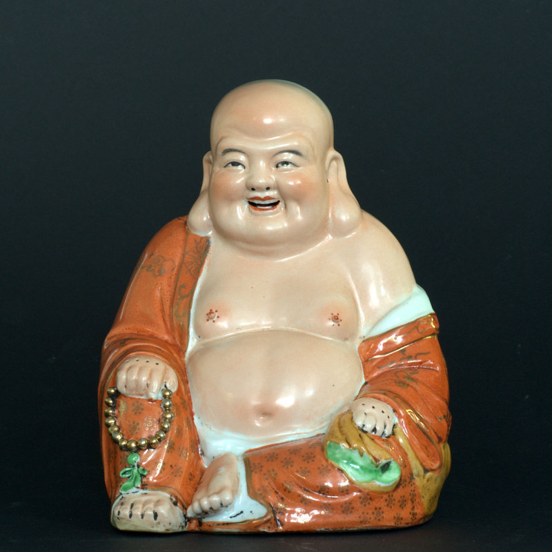 Chinese Porcelain Statue of  Maitreya by Zeng Longsheng