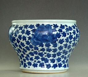 Chinese Blue and White Fish Bowl, Qing Dynasty (item #1207480)