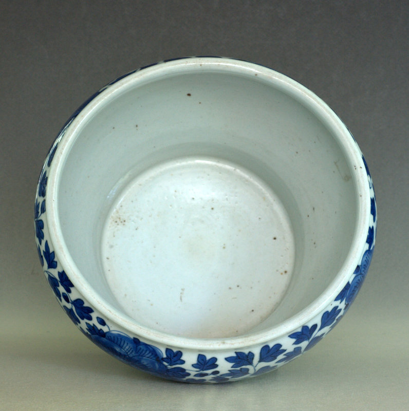 Chinese Blue and White Fish Bowl, Qing Dynasty