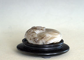 Chinese Nephrite Pendant in Shape of Qilong