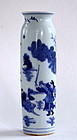Blue and White Sleeve Vase with Figures
