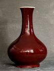 Chinese Red Glazed Vase, 18th Century