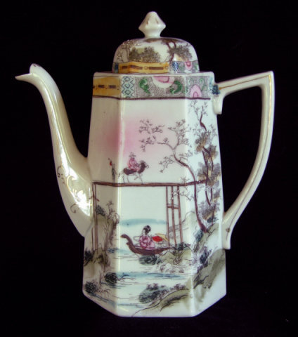 Japanese export porcelain chocolate pot hand painted