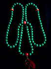 Tibetan Prayer Beads Malachite with Coral counters