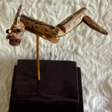 Antique Chinese Folk Art Children's Wooden Snake Toy