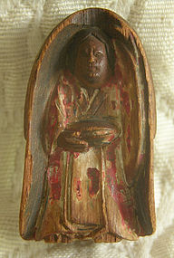 Antique small carved wooden statue
